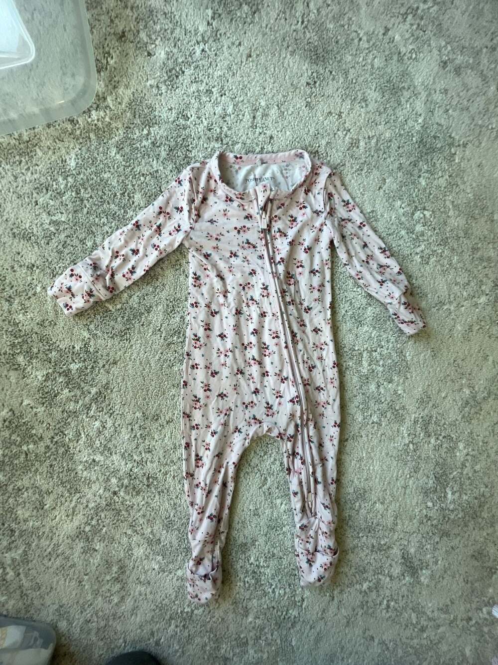 Posh Peanut Footed Sleeper Size 6-9M Pink Floral
